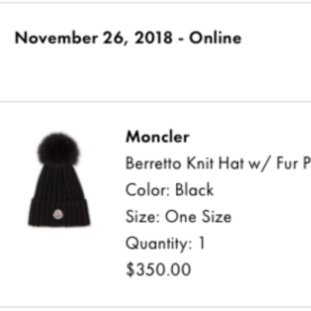 Moncler Black Beanie REAL FUR Pom Pom Hat Authentic - Picture 9 of 14